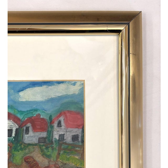 Original Signed and Framed Primitive Mixed Media Drawing Signed 'Belle' For Sale - Image 12 of 14