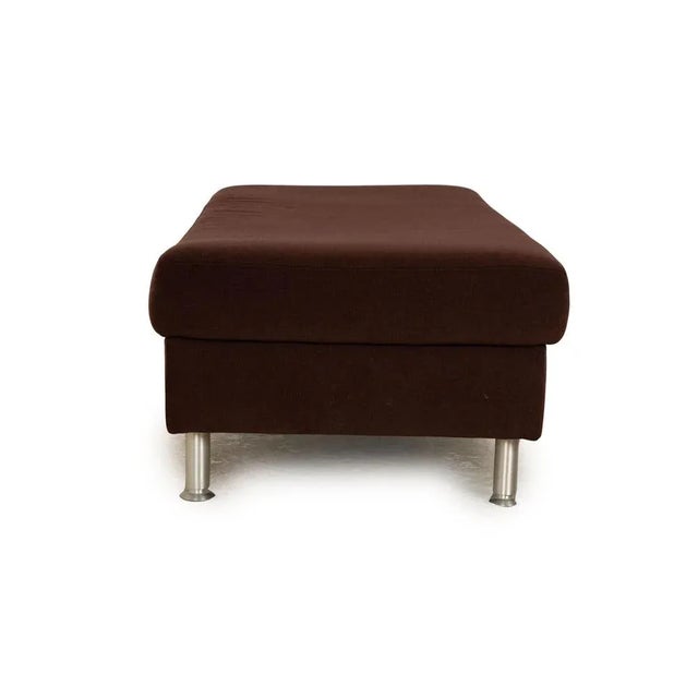 Textile Concept Plus Pouf in Brown Fabric from Ewald Schillig For Sale - Image 7 of 8
