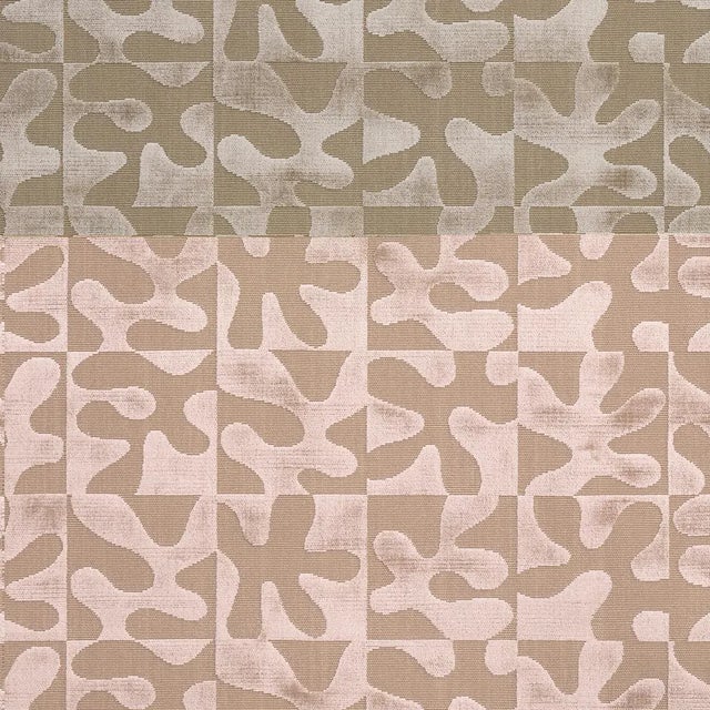 Abstract Schumacher Modern Dance Velvet Fabric in Champagne For Sale - Image 3 of 4