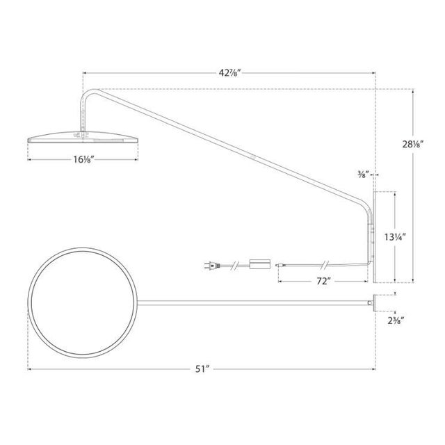 Modern Peter Bristol for Visual Comfort Signature Dot 16" Articulating Wall Light in Polished Nickel For Sale - Image 3 of 3