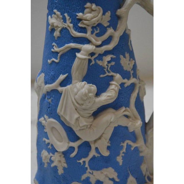 White Blue and White Parian Ware Pitcher, Circa 1850 For Sale - Image 8 of 11