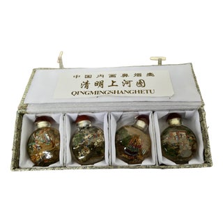 Japanese Hand Painted Perfume Bottle in Original Box, 1950s, Set of 5 For Sale
