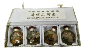 Japanese Hand Painted Perfume Bottle in Original Box, 1950s, Set of 5