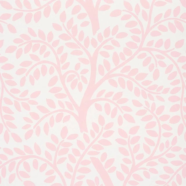 Contemporary Schumacher Temple Garden II Wallpaper in Blush - Sample For Sale - Image 3 of 4