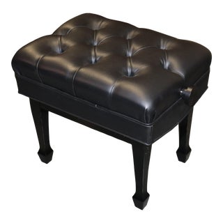 Paul Jansen Adjustable Gloss Black Lacquer Steinway Piano Bench Dated 2012 For Sale