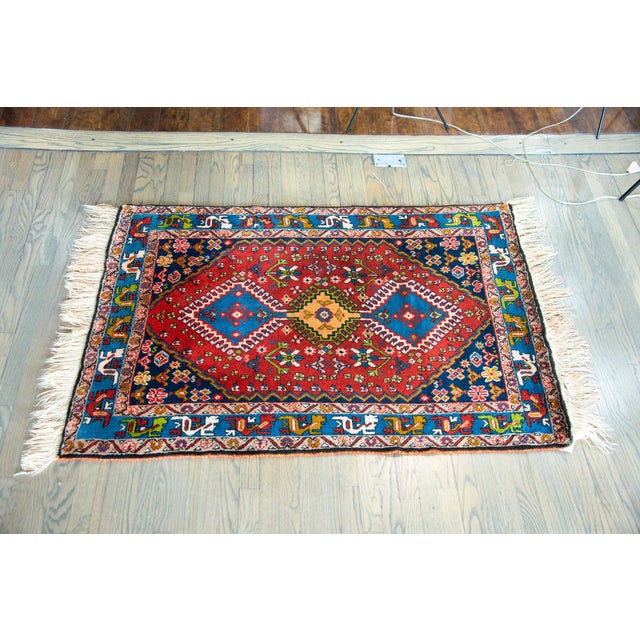 Tribal Vintage Persian Yallameh Rug For Sale - Image 3 of 13