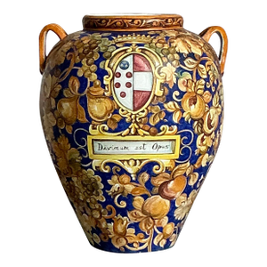 Vintage Italian Monumental Hand Painted Urn
