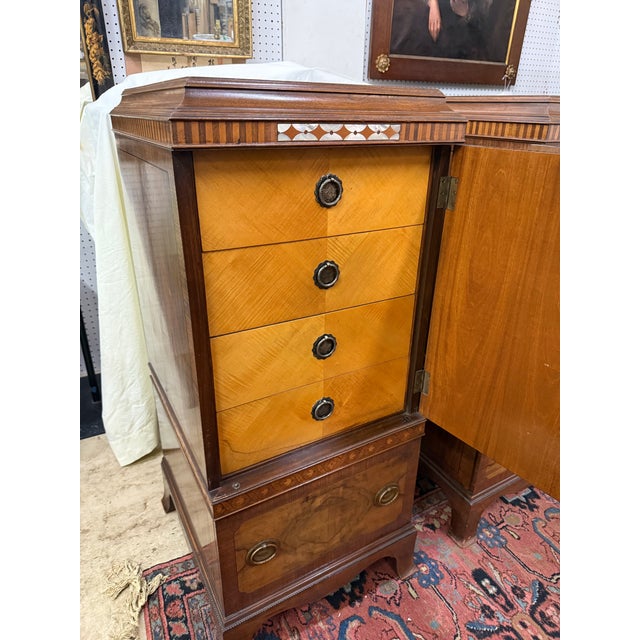 Antique 1920s Art Deco Pedestal Cabinets, A Pair For Sale - Image 9 of 12