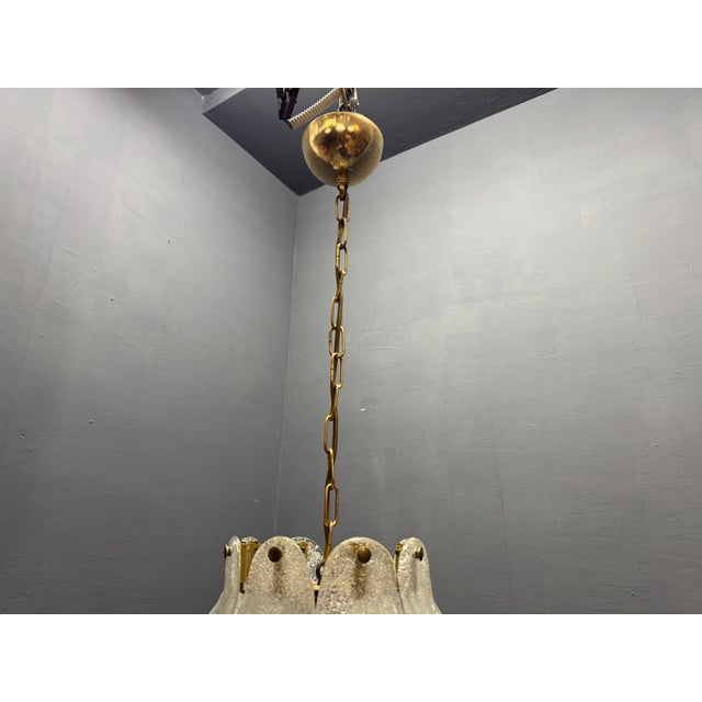 Italian Murano Glass Pendant Light with Sculptural Glass Shade, 1970s For Sale - Image 8 of 13