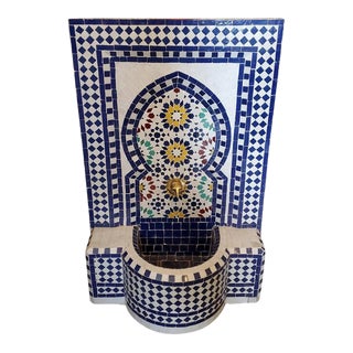 Multicolor Moroccan Mosaic Tile Fountain For Sale
