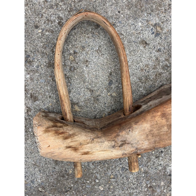 Brown Antique Double Oxen Yoke Solid Iron Hardware For Sale - Image 8 of 10