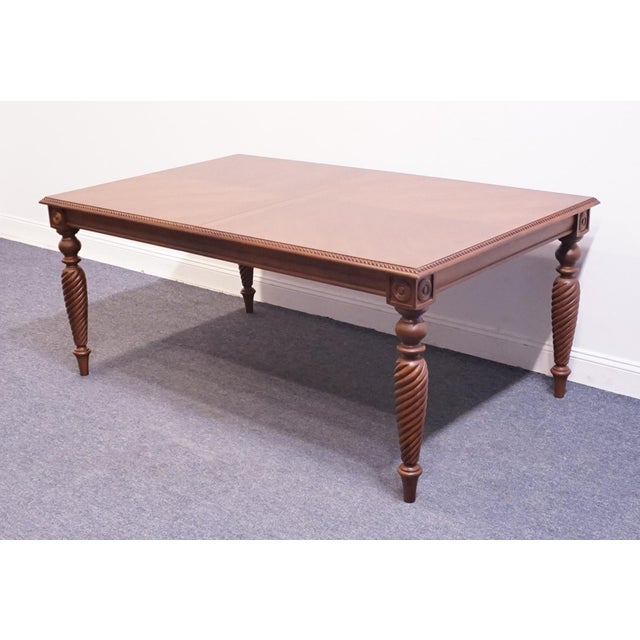 Traditional Broyhill Furniture British Empire Collection Bookmatched Cherry 71" Dining Table 682-7325-42 For Sale - Image 3 of 11