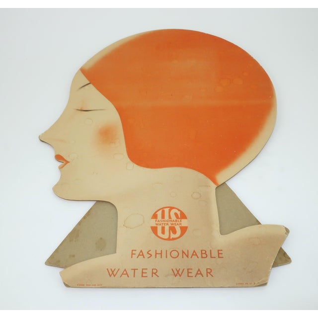 Art Deco Die Cut Lithograph Store Display of Bathing Beauty, c.1930 For Sale - Image 14 of 15