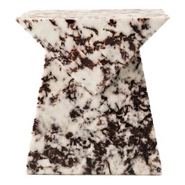 Marlene Stool in Epoxy Resin and Leather Fragments by Wedo For Sale