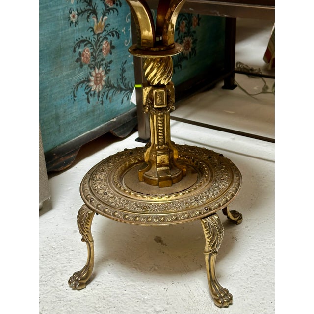 Hollywood Regency Hollywood Regency Gilt Bronze and Marble Side End Table For Sale - Image 3 of 3
