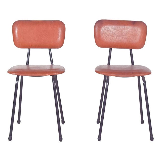 Chair in Red Synthetic Leather, 1970s For Sale - Image 9 of 9