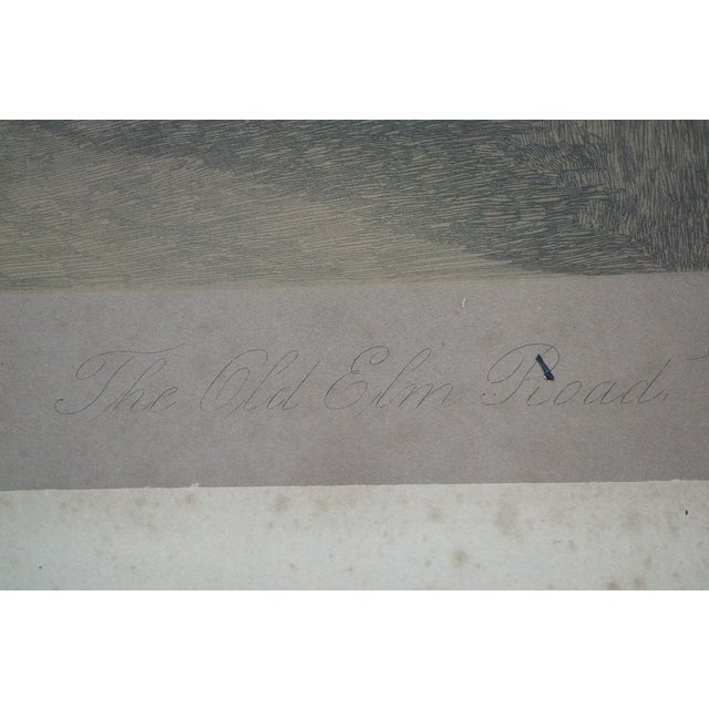 Antique Ernest C Rost the Old Elm Road Colored Country Landscape Etching 30" For Sale - Image 9 of 13