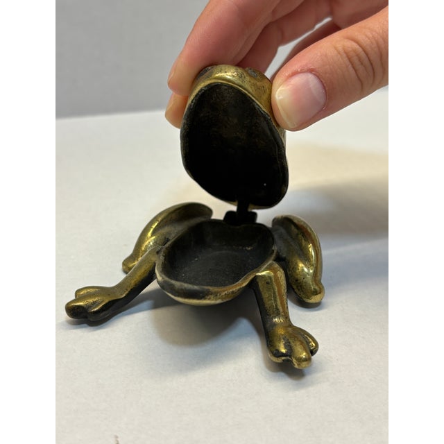 Contemporary Rare Antique Solid Brass Frog For Sale - Image 3 of 4