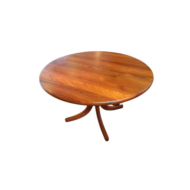 Round Danish Dining Table in Teak with Column Base, 1960s For Sale - Image 16 of 16