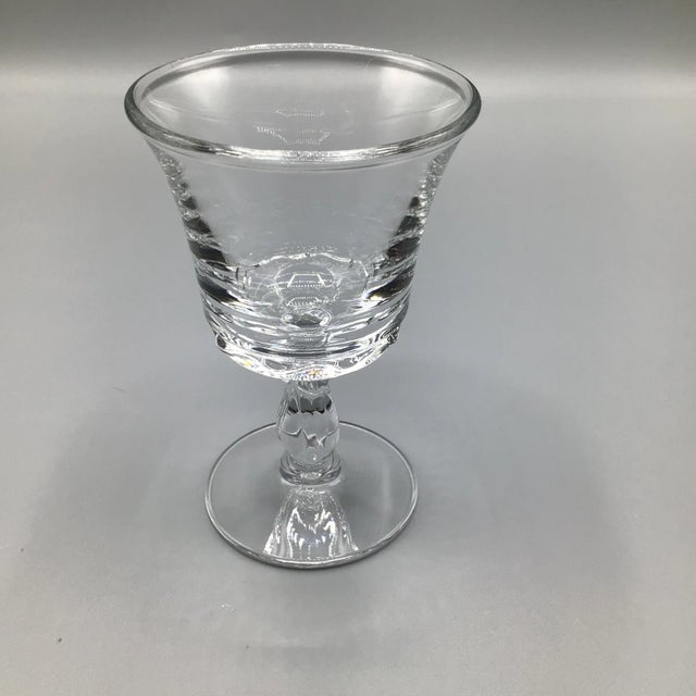Fostoria Glass Company Vintage Fostoria "Century” Pressed Glass Wine Glasses-Set of 14 For Sale - Image 4 of 13