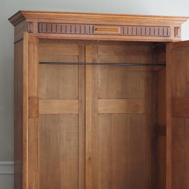 Gründerzeit Oak Wardrobe with Mirror, 1890 For Sale - Image 11 of 18