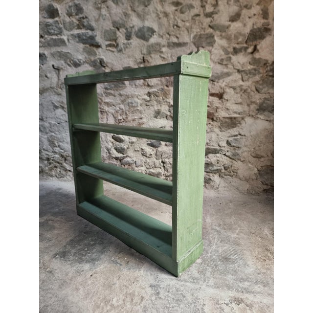 Vintage Pine Open Shelving Unit in Sage Green Paint, 1900 For Sale - Image 6 of 18