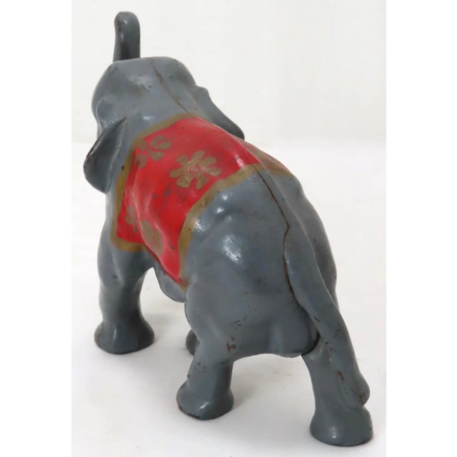 1930s Vintage 1930s American Cast Iron Figurative Circus Elephant Doorstop For Sale - Image 5 of 13