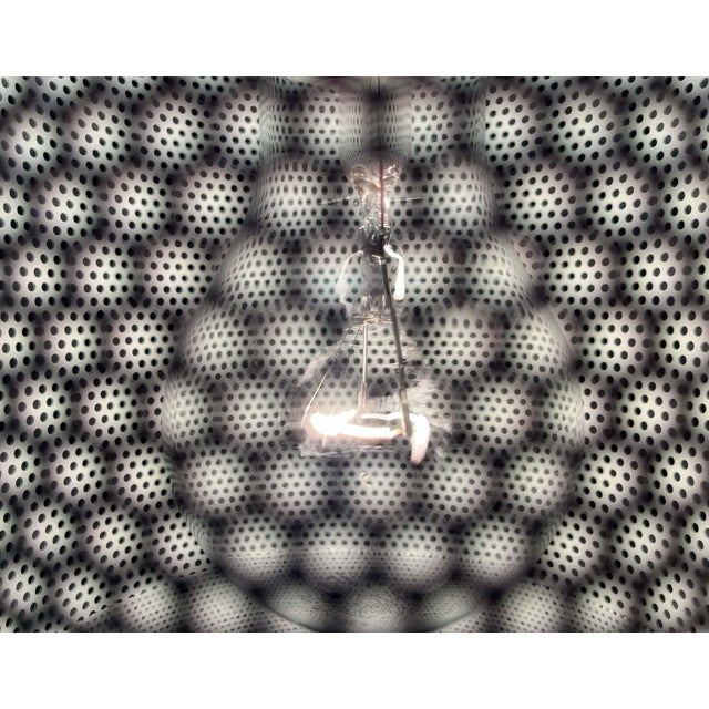 Minimalist Perforated Metal Pendant Lamp from Orno, Finland For Sale - Image 9 of 18