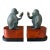 Vintage Maitland-Smith Style Bronze Patina Monkey Bookends on Burl Wood Bases – Pair For Sale