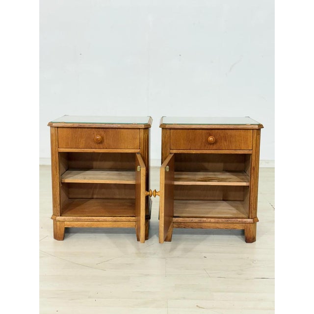 Vintage Wood Bedside Tables, Set of 2 For Sale - Image 3 of 9