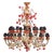 Rezzonico Chandelier in White-Gold-Red Murano Glass, 1950s For Sale - Image 9 of 9