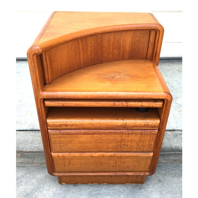Mid Century Danish Modern Teak Nightstand | Chairish