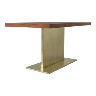 Warren Platner Desk on Polished Bronze Pedestal For Sale