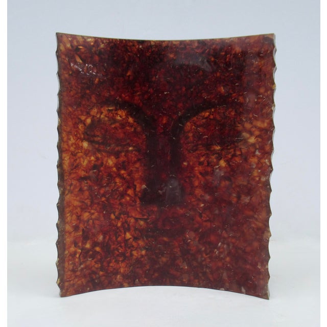 Asian Cast Resin Buddha Face in a Tortoise Shell Look, Decorative Accent Piece For Sale - Image 12 of 16