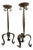 Antique Brutalist Gothic Wrought Iron Candlesticks, Set of 2 For Sale