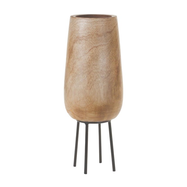 Add a touch of rustic elegance to your home with this stunning Wooden Vase with Stand. Crafted from high-quality solid...