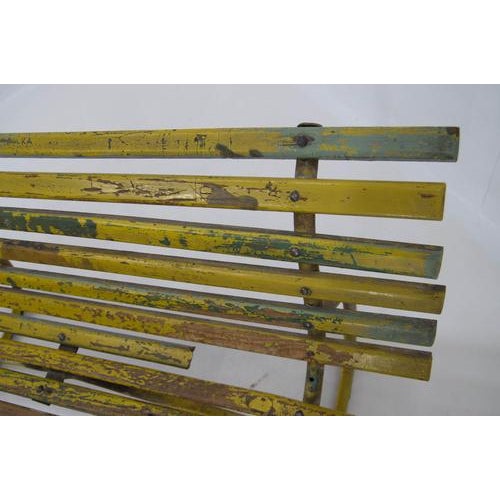 Vintage Industrial Wood and Iron Bench, Czech Republic, 1920s For Sale - Image 10 of 17