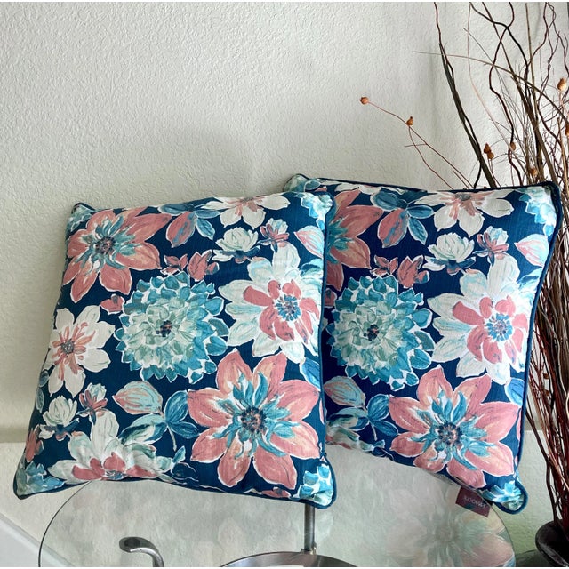 Brand New. Never Placed. In Original Packaging. Picked out this fabulous duo to complement a colorful rattan wicker...