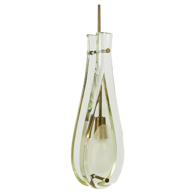 Model 2259 Drop Pendant Lamp by Max Ingrand for Fontana Arte, Italy, 1960s For Sale