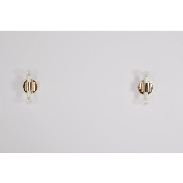 Shell Wall Sconces in Glass and Brass, Italy, 1970s, Set of 2 For Sale - Image 6 of 7