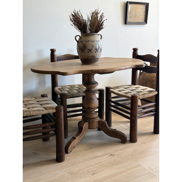 Brown Vintage Set of Four Attributed to Charles Dudouyt Chairs For Sale - Image 8 of 8