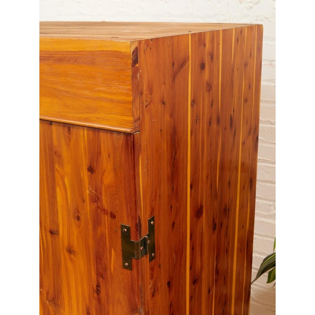 Mid-Century Modern Pine Primitive Mid-Century Vintage Armoire For Sale - Image 3 of 12