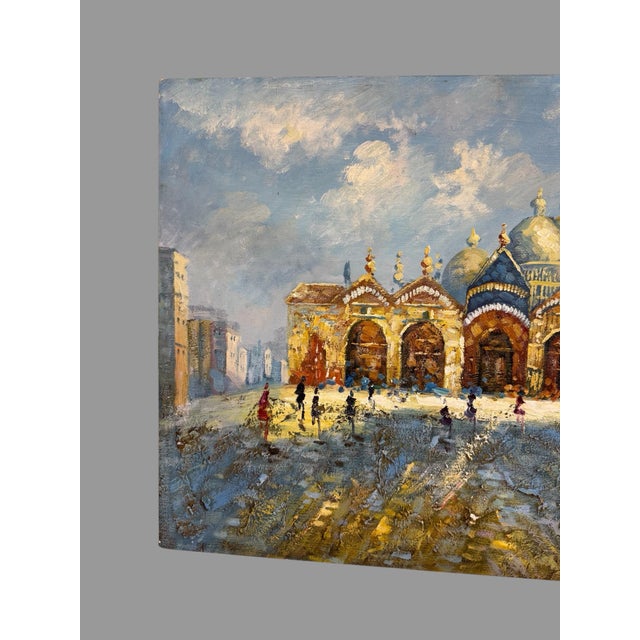 Venice San Marco Square Impressionist Oil Painting On Canvas 24" x 20" This oil painting depicts the Basilica di San Marco...
