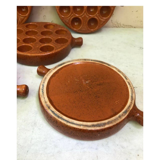 1950s C. 1950 French Majolica Snail Plates- Set of 5 For Sale - Image 5 of 6