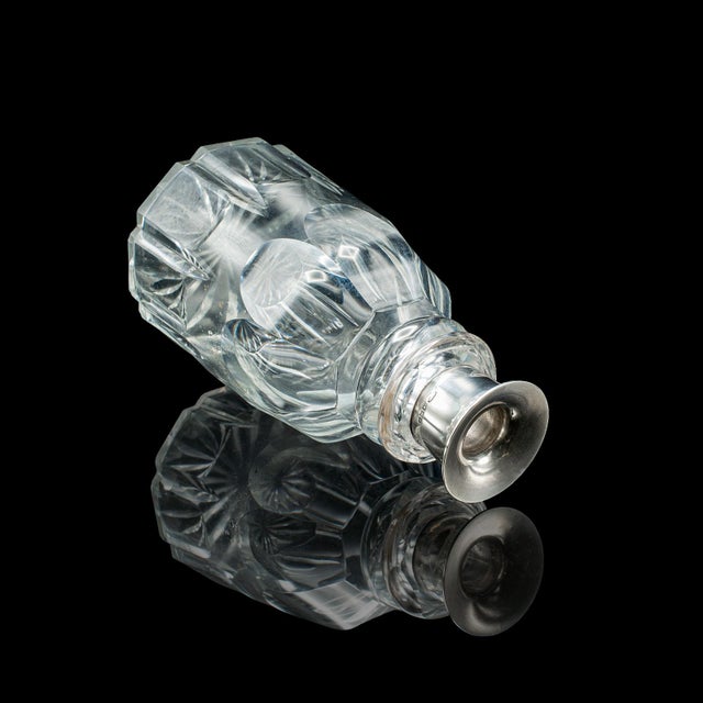 Metal Vintage Port Decanter, English, Glass, Spirit Vessel, Hallmarked Silver, 1928 For Sale - Image 7 of 12