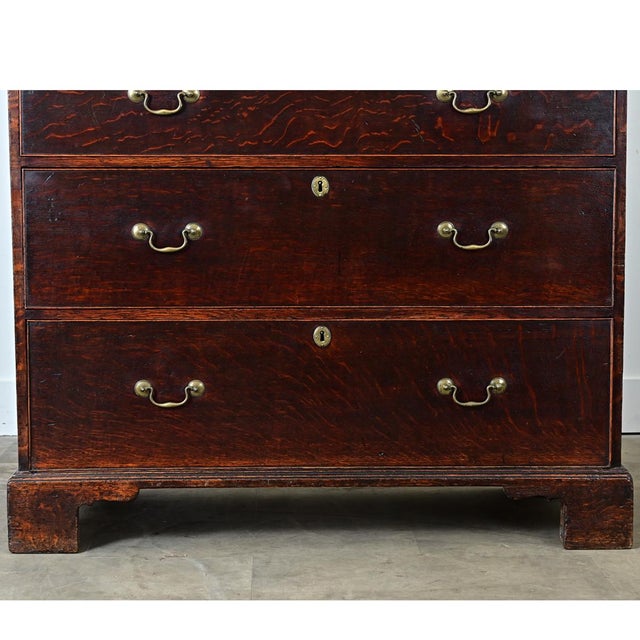 19th Century English 19th Century Solid Oak Chest of Drawers For Sale - Image 5 of 12