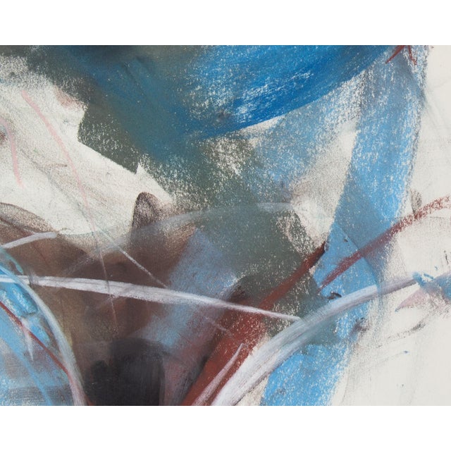 Blue 2006 Abstract Figurative Chalk Pastel Drawing For Sale - Image 8 of 8