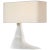 Anne-Marie Barton by Visual Comfort Signature Terra-Forma 23" Left Table Lamp in Plaster White with Bouclé Shade For Sale