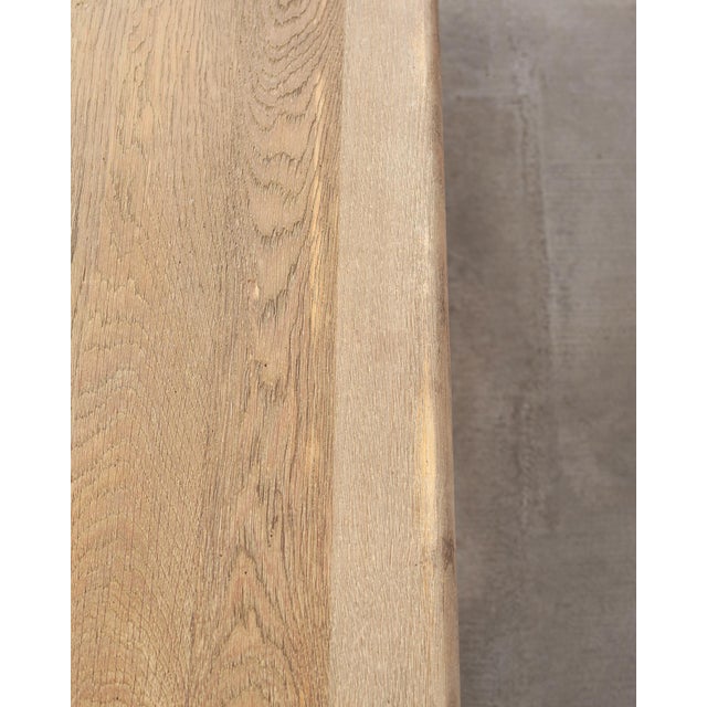 Country Italian Provincial Stripped Oak Trestle Dining Table 7 Ft For Sale - Image 18 of 18