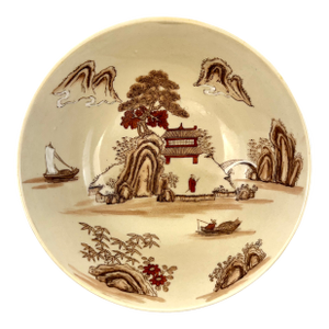Vintage Hand Painted Japanese Landscape Porcelain Bowl – Hong Kong